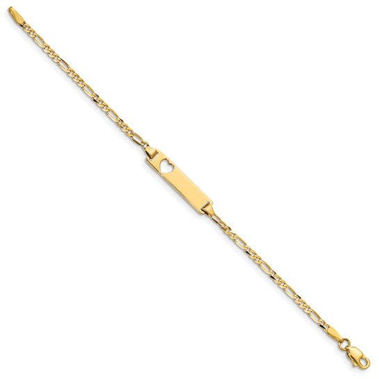 Yellow 10 Karat Id Bracelet Length 5.5