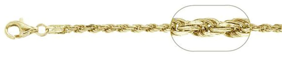 Yellow Sterling Silver Rope Br