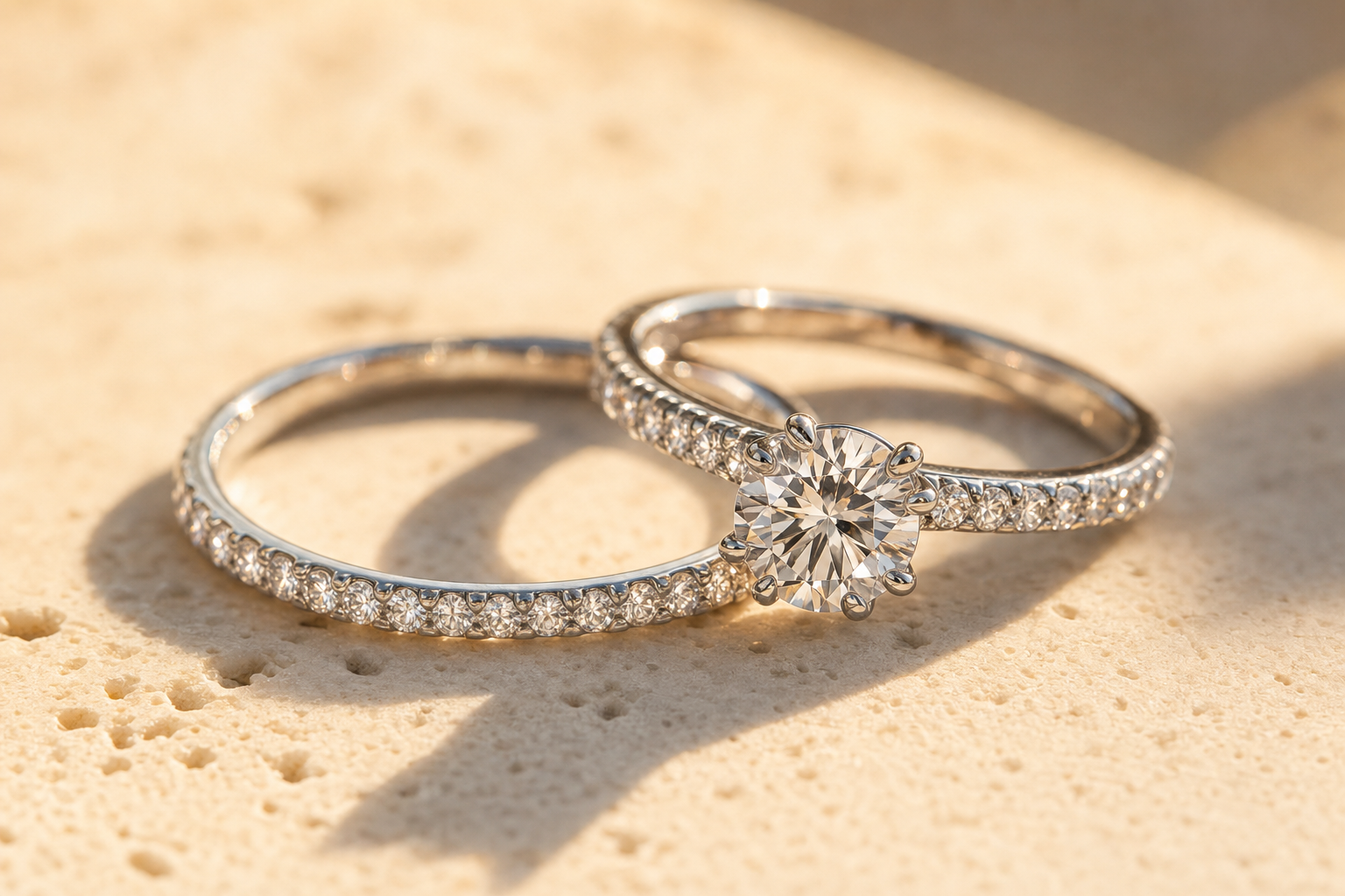 Engagement and wedding band set