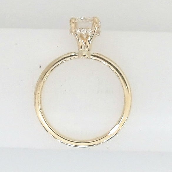 14K Yellow Gold Lab-Grown Round Solitaire Engagement Ring, 1.06 ct
