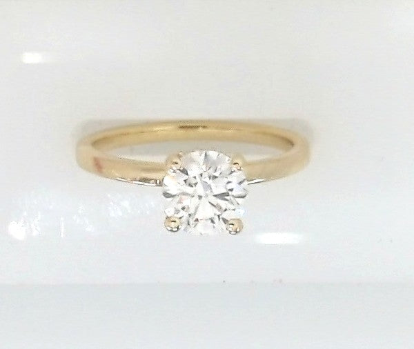 14K Yellow Gold Lab-Grown Round Solitaire Engagement Ring, 1.06 ct
