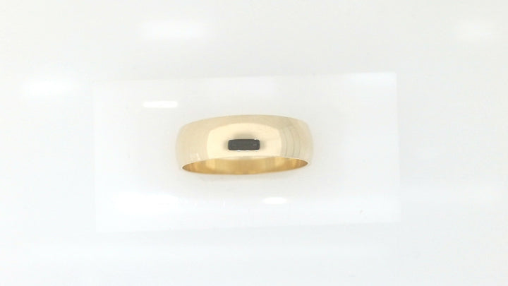 14K Yellow Gold Men’s Wedding Band, 6mm, Size 10