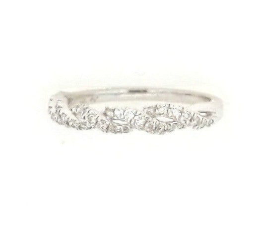14K White Gold Round Diamond Fashion Ring, G/H SI2, Size 7