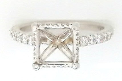 14K White Gold Diamond Accent Ring Setting, 0.50 ct, Size 7
