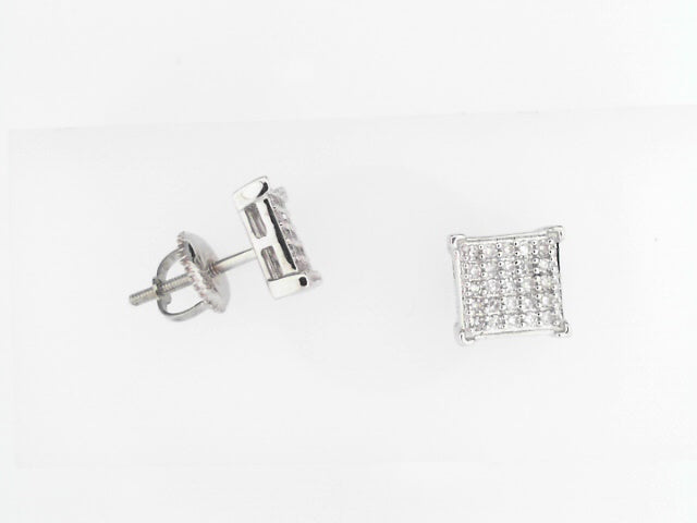 10K White Gold Diamond Stud Earrings, 0.45 ct