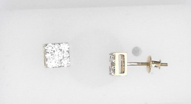14K Yellow Gold Lab-Grown Diamond Stud Earrings, 0.75 ct, 10 Stones