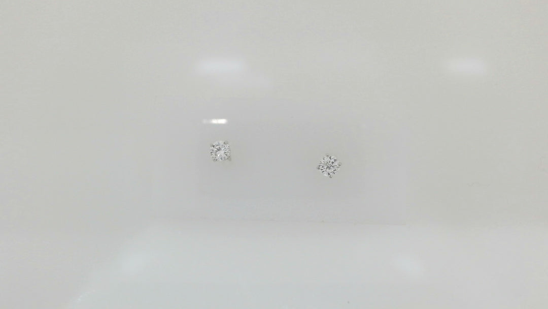 White 14 Karat Stud Earrings With 2 = 0.50Twt Round F/G Vs1 Diamonds