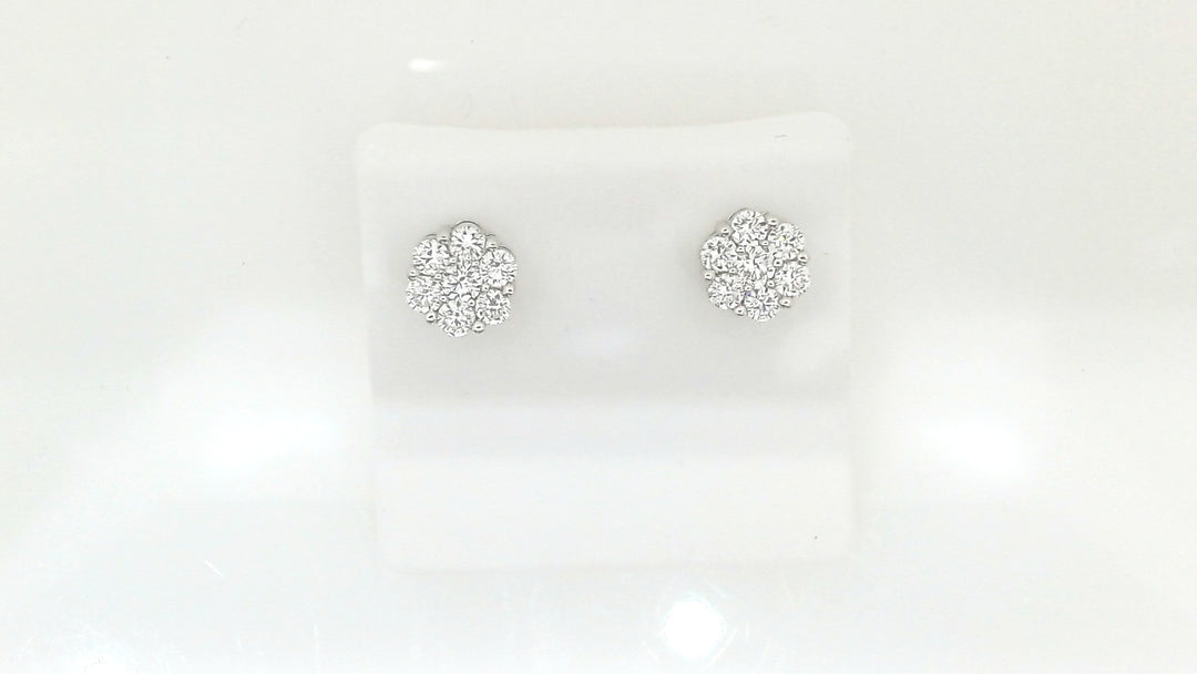 White Sterling Silver Stud Earrings