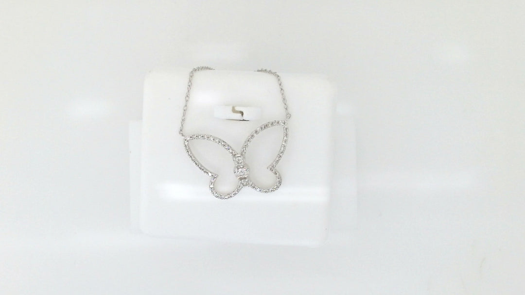 White 10 Karat Chain Length 18 With = 0.20Twt Round F Vs2 Diamonds