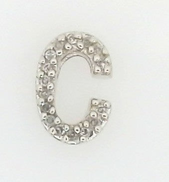 White 10 Karat Initial Pendant With = 0.25Twt Round H/I I2 Diamonds