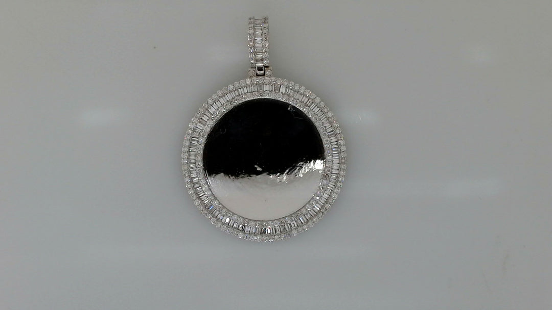 White Sterling Silver Picture  = 3.333Twt Baguette F/G Vvs2 Diamonds
