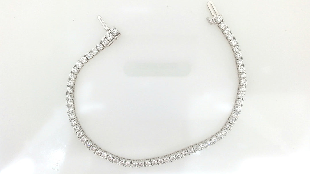 White Sterling Silver Tennis Bracelet Length 7 Mm 2.8 MM Width: 2.8