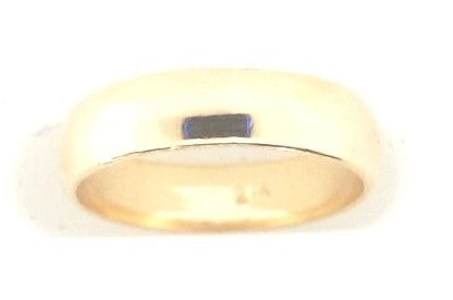 21K Yellow Gold Wedding Band, 4mm, Size 4.5