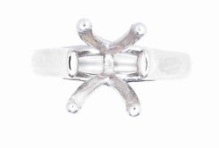 14K White Gold 4-Prong Ring Setting, Size 7