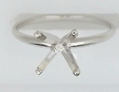 14K White Gold Ring Setting, Size 7
