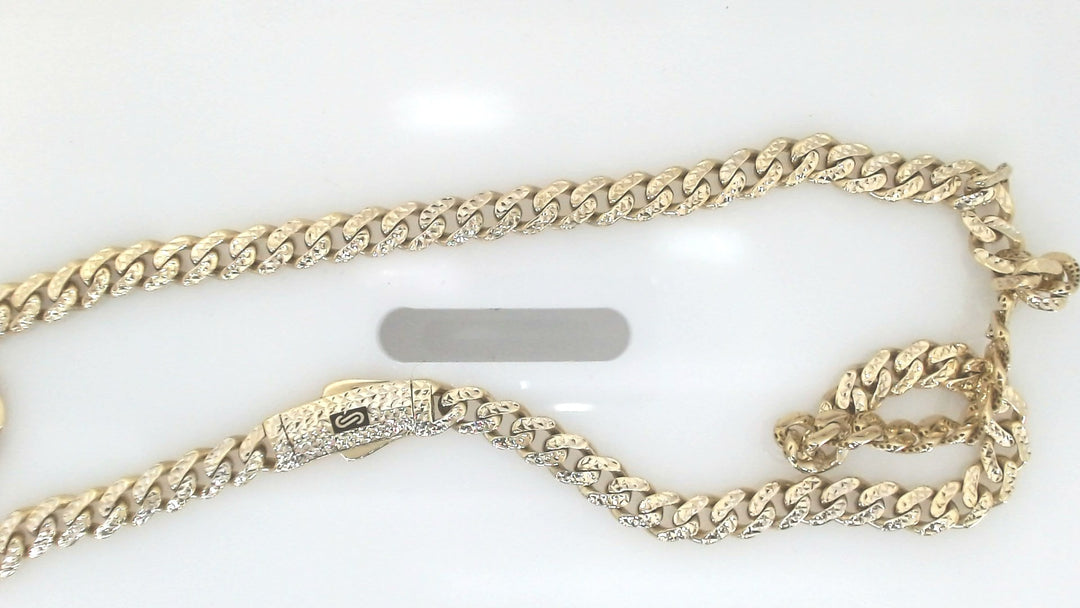 Yellow 10 Karat Diamond Cut Chain Length 18 Weight 12.8 Mm 5.8
