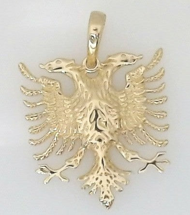 14K Yellow Gold Albanian Eagle Charm Pendant