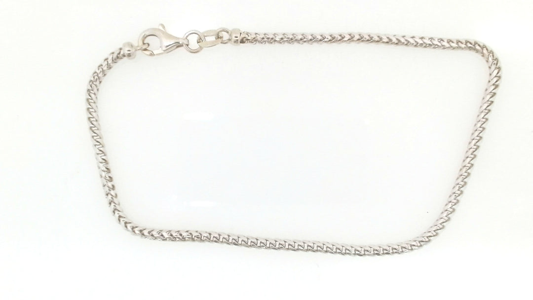 White 14 Karat Diamond Cut Franco Bracelet Length 7.75 Weight 5.2 Mm 2.2