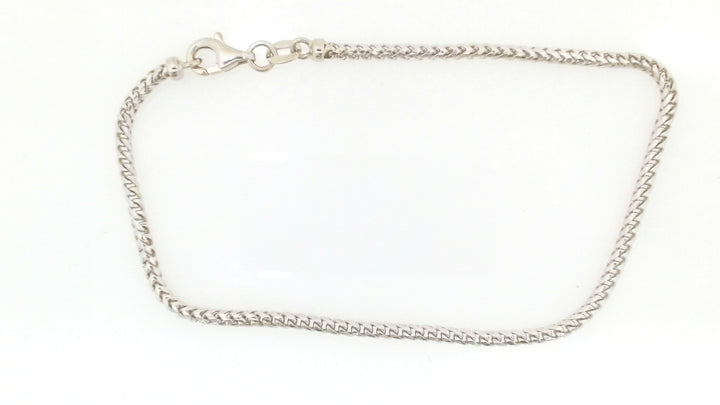 14K White Gold Diamond-Cut Franco Bracelet, 7.75 inch
