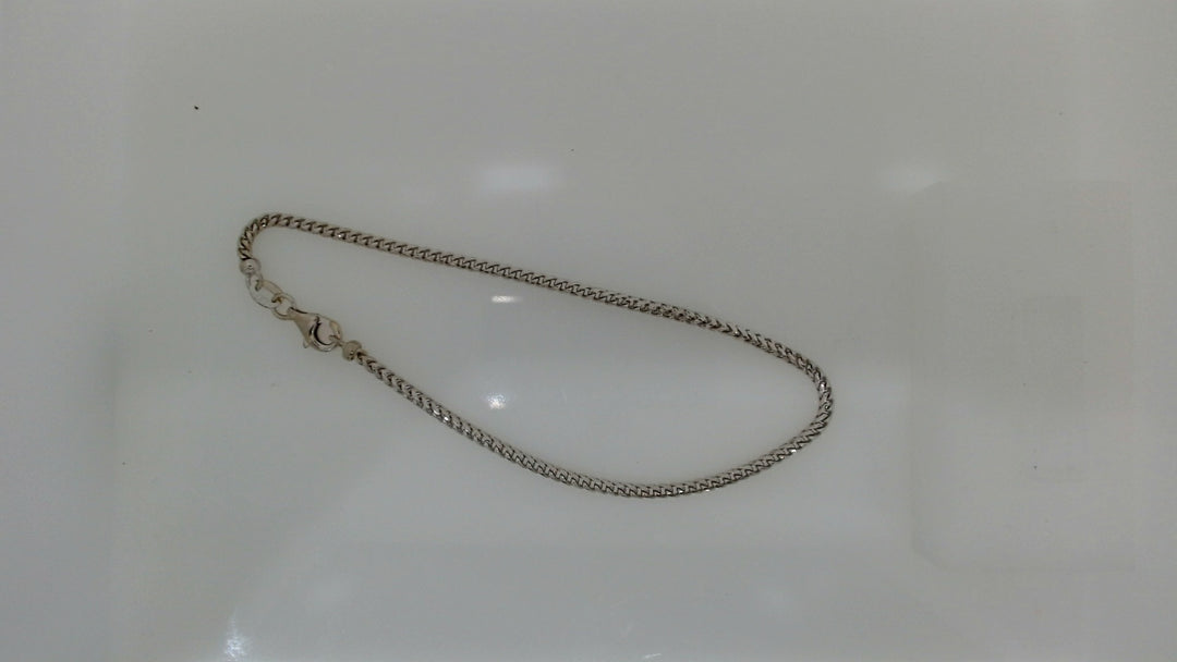 14K White Gold Diamond-Cut Franco Bracelet, 7.75 inch