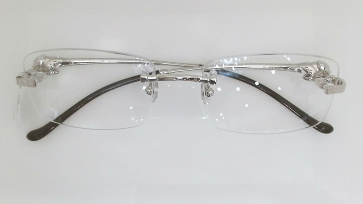 Cartier Rimless Eyeglasses, Clear Prescription Lenses