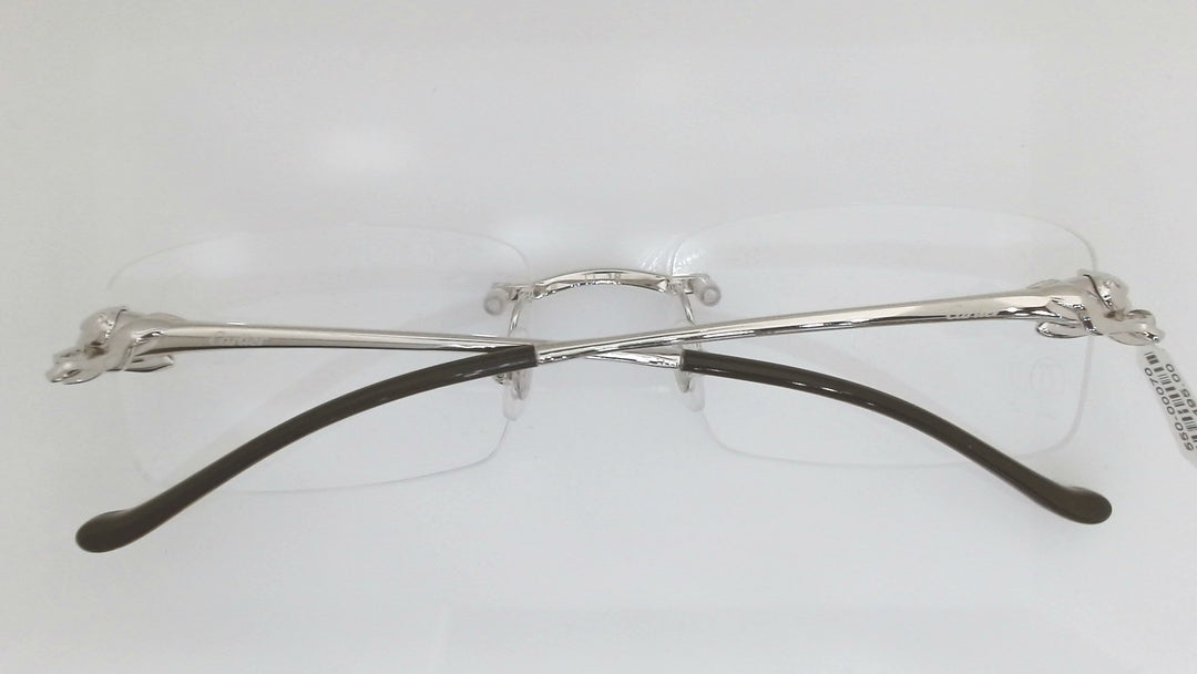 Cartier Rimless Eyeglasses, Clear Prescription Lenses