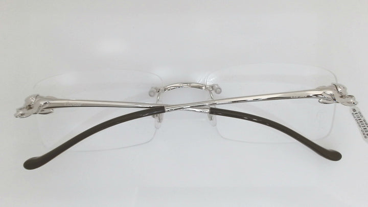 Cartier Rimless Eyeglasses, Clear Prescription Lenses