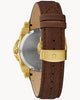 Bulova Icon Gold-Tone Brown Racing Leather Strap