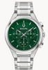 Men's Bulova CURV Chronograph Watch with Green Dial