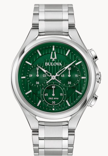 Men's Bulova CURV Chronograph Watch with Green Dial