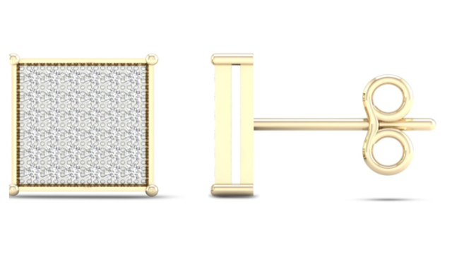 10K Yellow Gold Diamond Stud Earrings, 0.25 ct