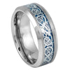 Tungsten White/Blue Wedding Band Size:12