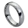 Tungsten White Diamond Cut Wedding Band 6mm