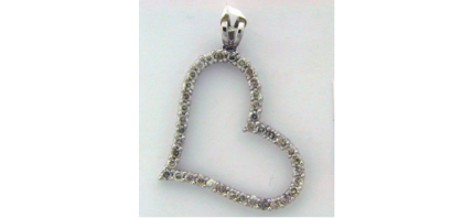 White 14 Karat Heart Pendant 1