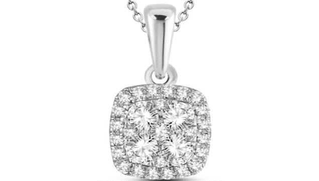 White 14 Karat Cluster Pendant