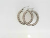 White Silver Diamond Cut Small Hoops