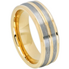 Tungsten Two-Tone Band Wedding Band 8mm