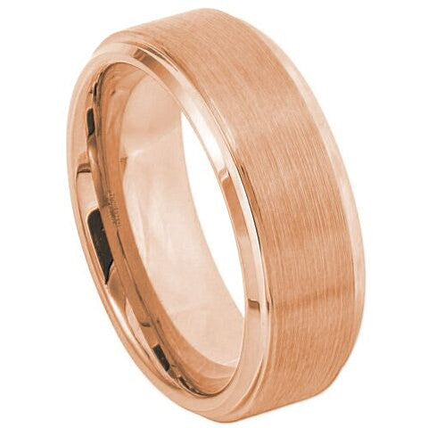 Tungsten Rose Satin Wedding Band 8mm