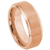 Tungsten Rose Satin Wedding Band 8mm