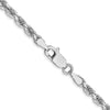 White Silver Diamond Cut Rope Chain 16 inch