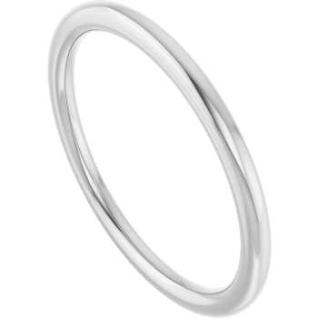 14K White Gold Plain Wedding Band