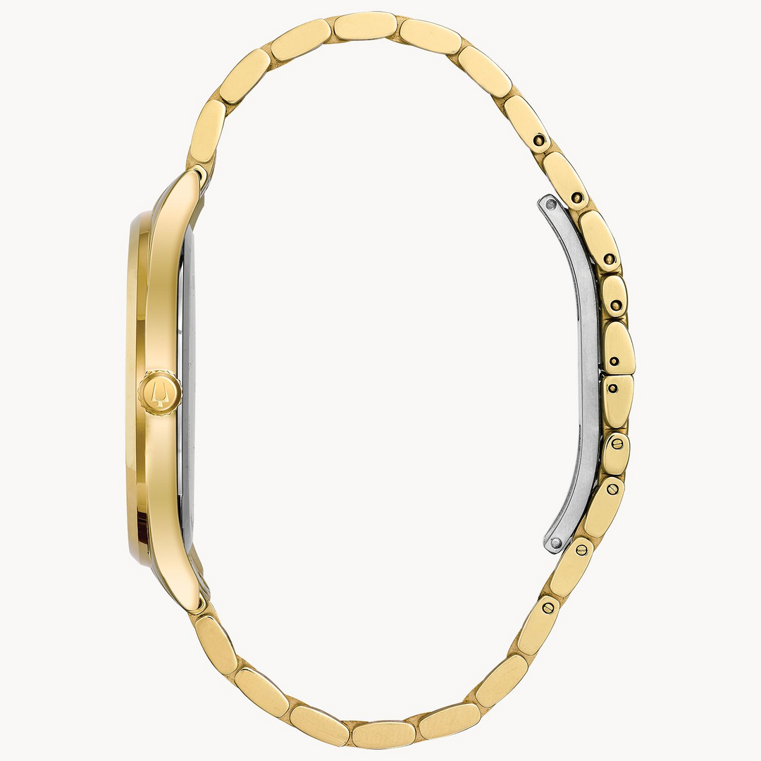 Bulova Diamonds Gold-Tone Watch, 8 Diamond Dial
