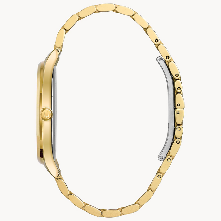 Bulova Diamonds Gold-Tone Watch, 8 Diamond Dial