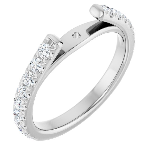 14K White Gold Diamond Accent Ring Setting, 0.50 ct, Size 7