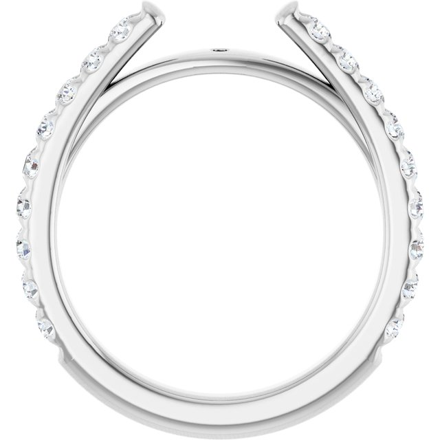14K White Gold Diamond Accent Ring Setting, 0.50 ct, Size 7