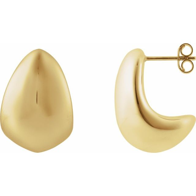 14K Yellow Gold Freeform Drop Earrings, Weight 4.49