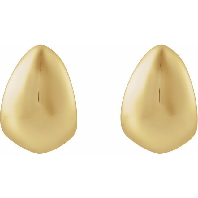14K Yellow Gold Freeform Drop Earrings, Weight 4.49