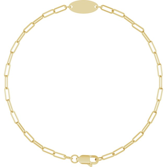 14K Yellow Gold ID Bracelet, 7 inch