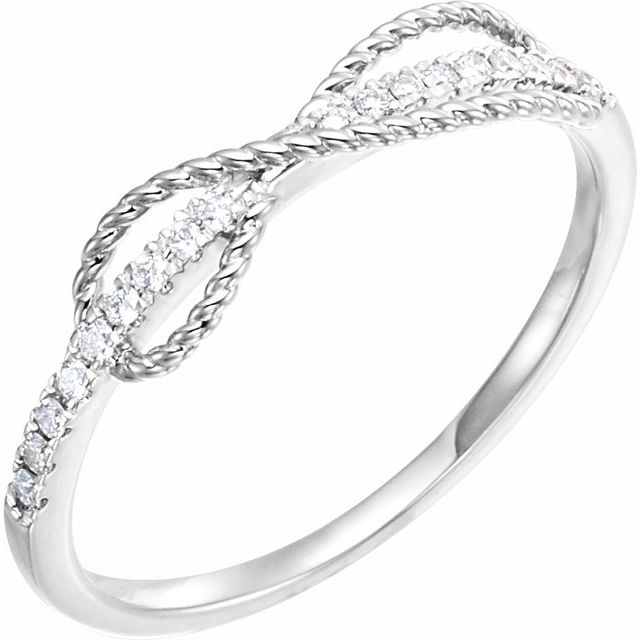 14K White Gold Round Diamond Wedding Band, 1.65mm, Size 7
