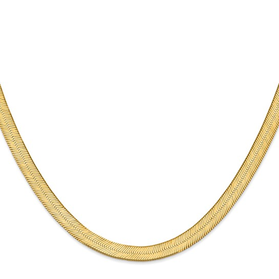 14K Yellow Gold Herringbone Chain, 20 inch, 6.5mm